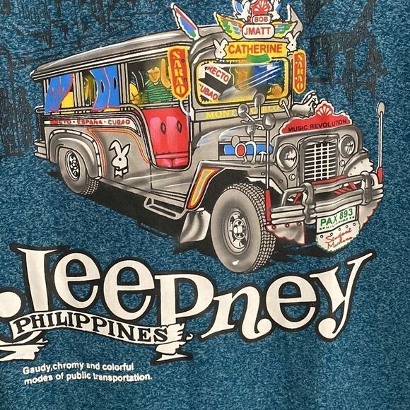 DIBUHO Men’s T Shirt with Hand-painted Jeepney  Print Size XL. NWT - Picture 4 of 5